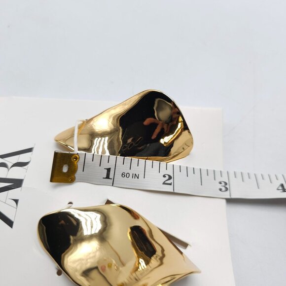 Zara Gold-Tone Abstract Earrings With Stud Backing For Women 4736 READ ME - Picture 5 of 5